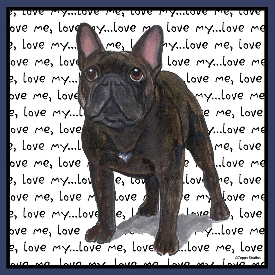 French Bulldog Love Text - Adult Unisex Crewneck Sweatshirt