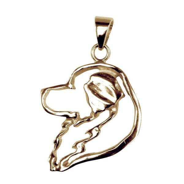 Great Pyrenees 14K Gold Cut Out Pendant
