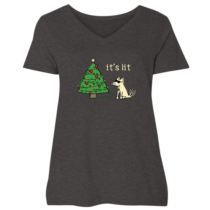 It's Lit - Ladies Plus V-Neck Tee