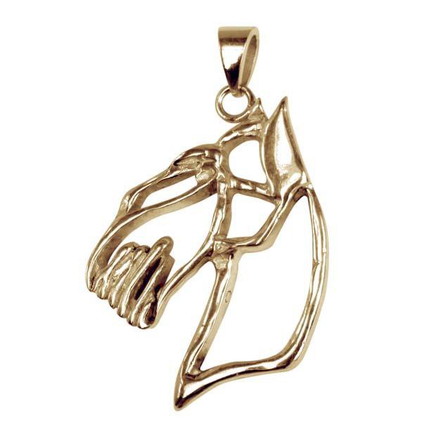 Miniature Schnauzer 14K Gold Cut Out Pendant