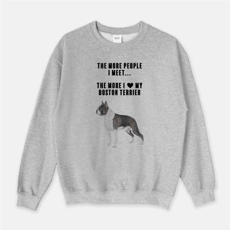 Boston Terrier Love Unisex Crew Neck Sweatshirt