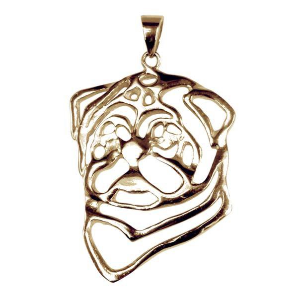 Pug 14K Gold Cut Out Pendant