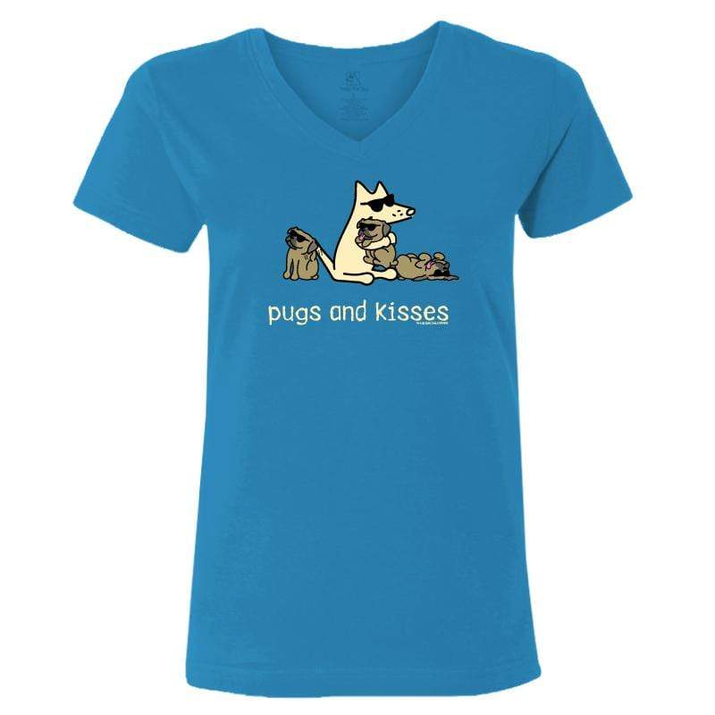 Pugs And Kisses - Ladies T-Shirt V-Neck