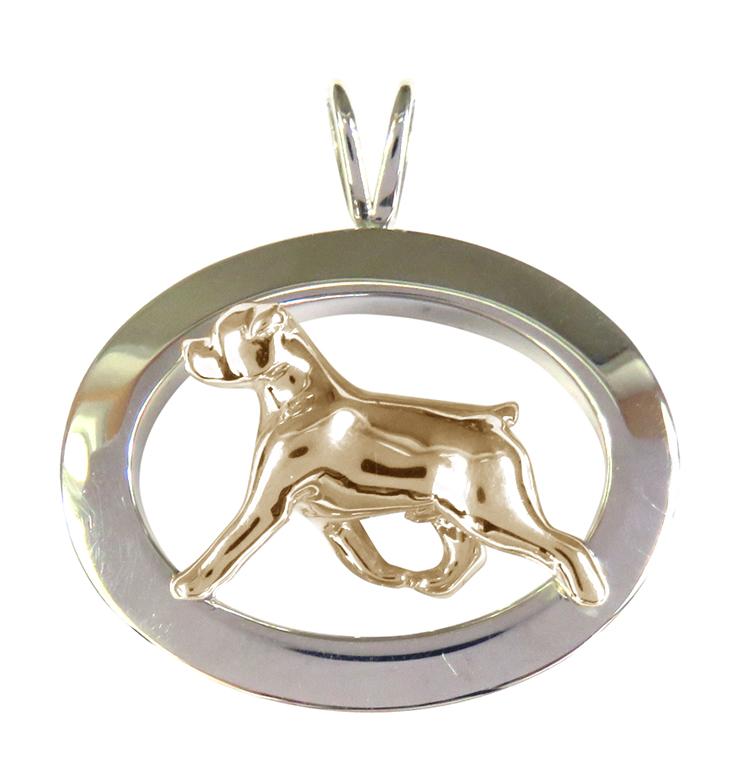 Rottweiler Sterling & 14k Gold Jewelry