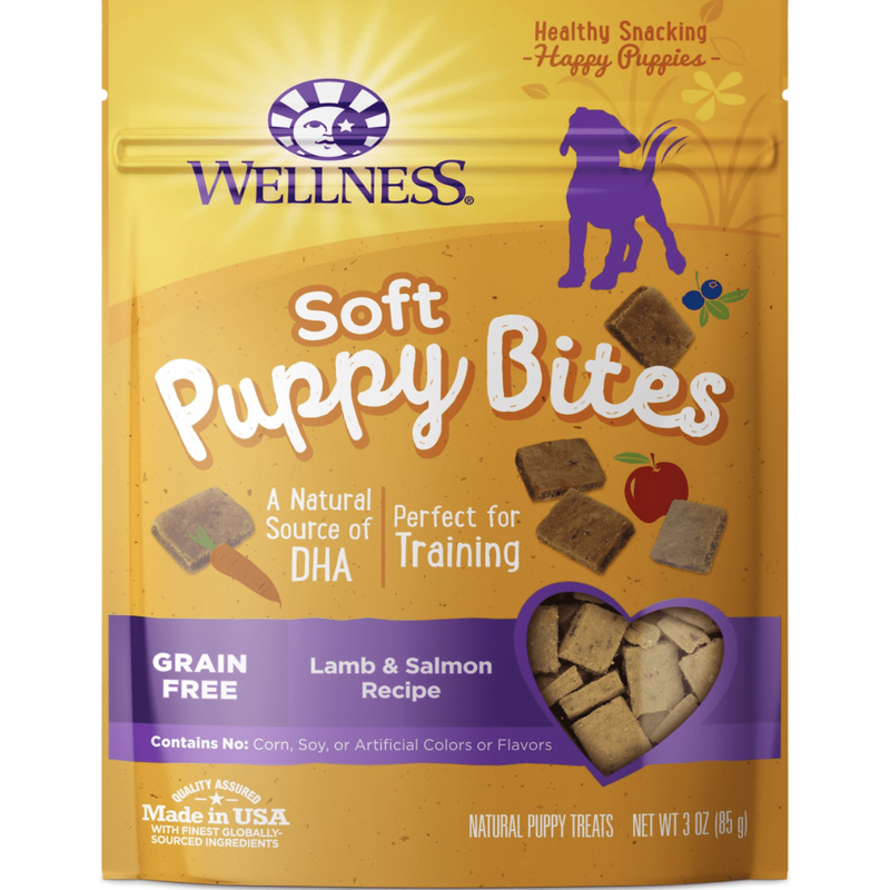 Wellness Soft Puppy Bites Grain-Free Lamb & Salmon Recipe Dog Treats, 3-oz