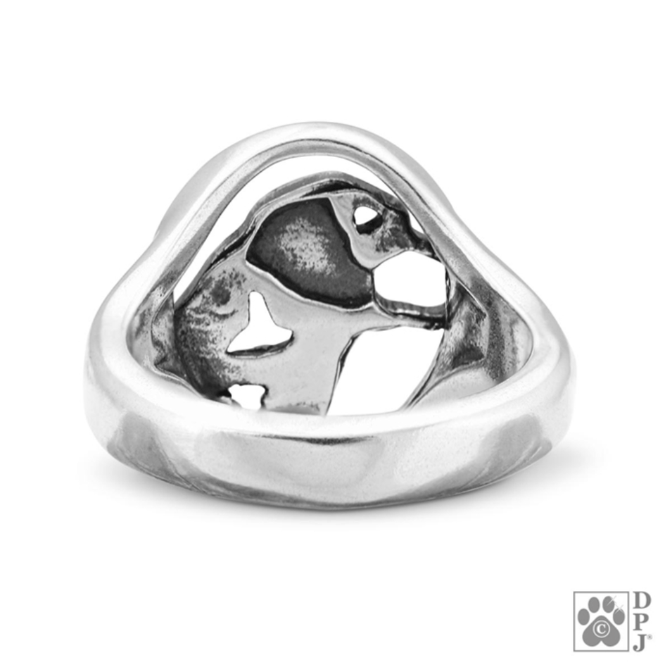 Labrador Retriever, Head, Sterling Silver Ring