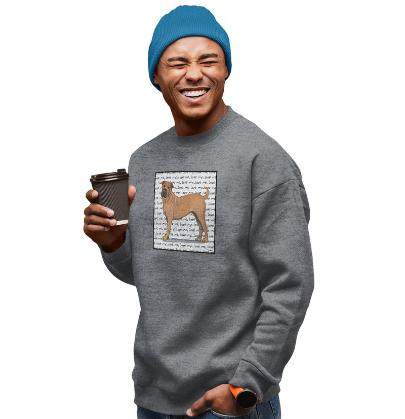 Chinese Shar-Pei Love Text - Adult Unisex Crewneck Sweatshirt