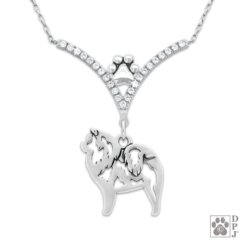 Chow Chow VIP  CZ Necklace, Body