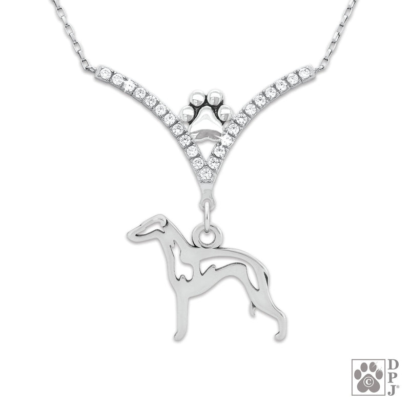 Italian Greyhound VIP  CZ Necklace, Body