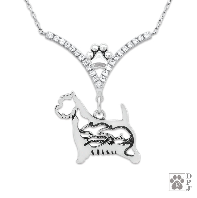 West Highland White Terrier w/Rats VIP  CZ Necklace, Body