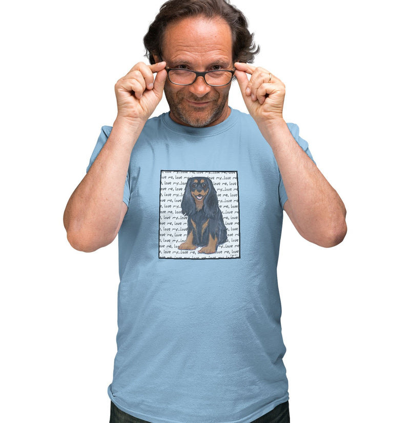 Black & Tan Cavalier King Charles Spaniel Love Text - Adult Unisex T-Shirt