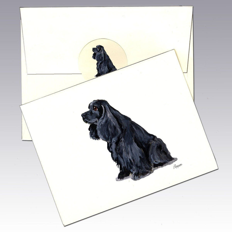 American Cocker Spaniel, Black Note Cards