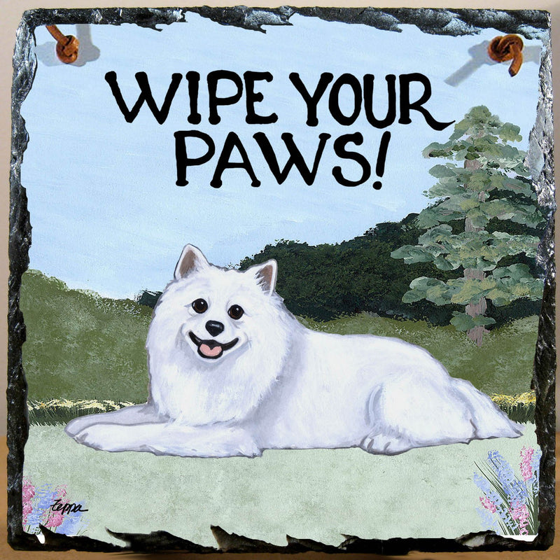 American Eskimo Dog Slate Sign