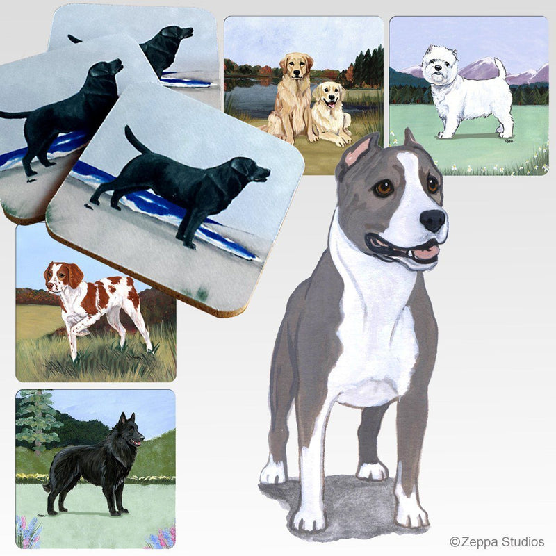 American Staffordshire Terrier Scenic Square Coaster