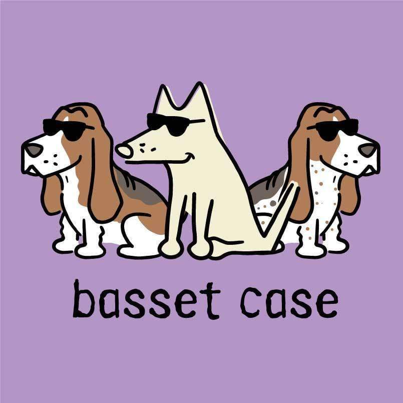 Basset Case - Ladies T-Shirt V-Neck - Teddy the Dog T-Shirts and Gifts