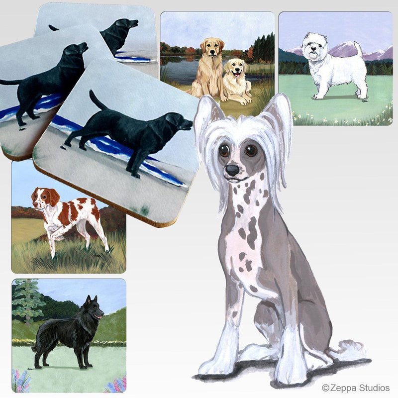 Chinese Crested Scenic Square Coaster