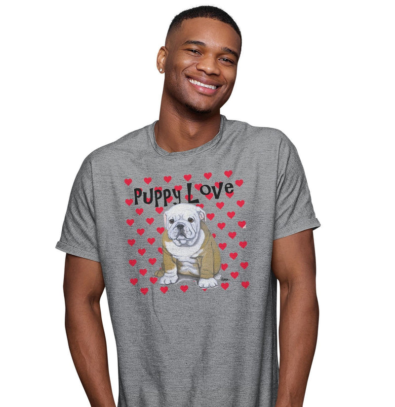 Bulldog Puppy Love - Adult Unisex T-Shirt