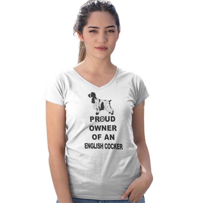 English Cocker Spaniel Proud Owner - Women's V-Neck T-Shirt