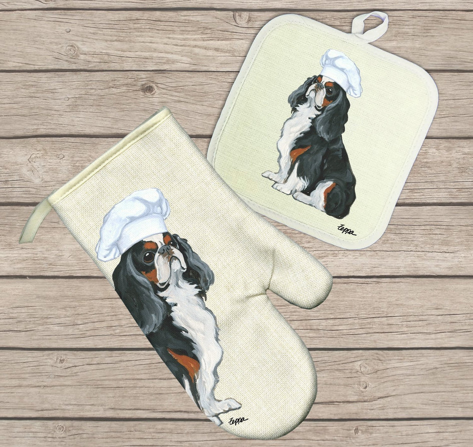 English Toy Spaniel Oven Mitt and Pot Holder