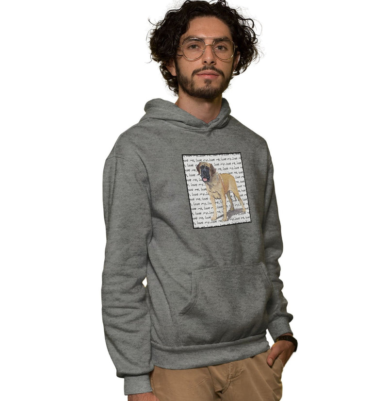 Mastiff Love Text - Adult Unisex Hoodie Sweatshirt