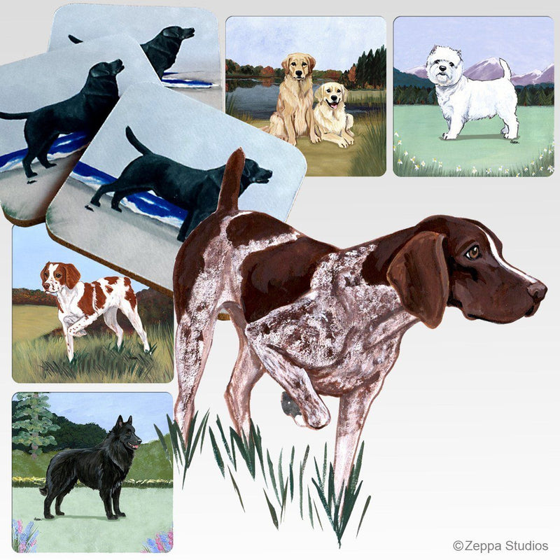 German Shorthaired Pointer Scenic Square Coaster
