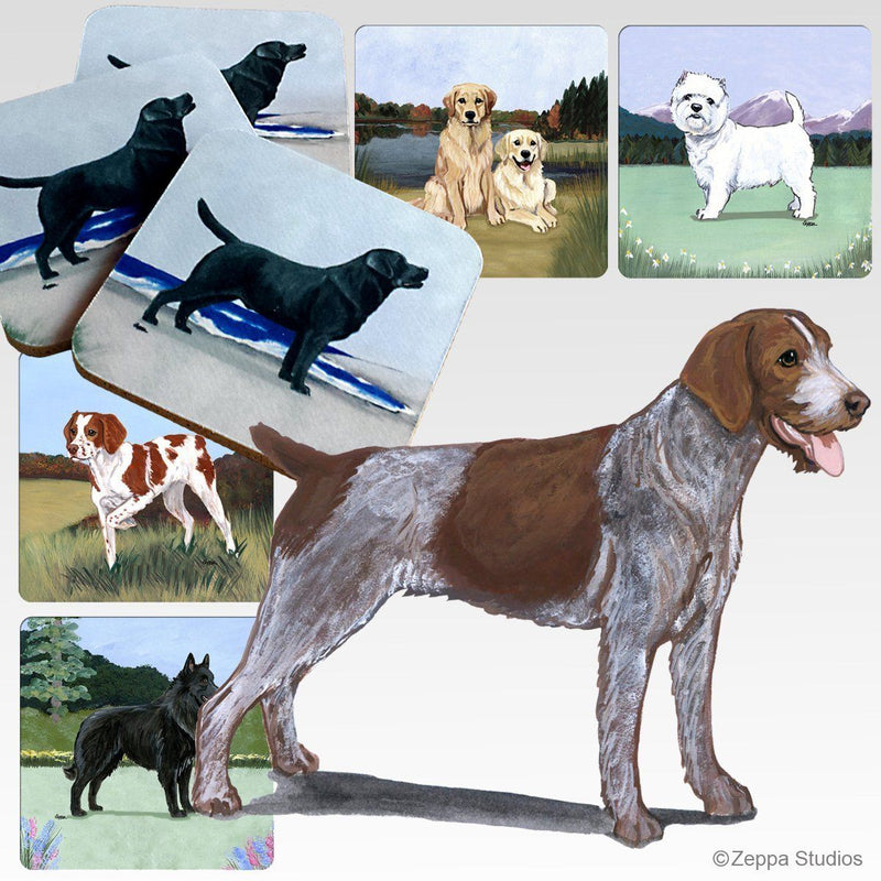 German Wirehaired Pointer Scenic Square Coaster