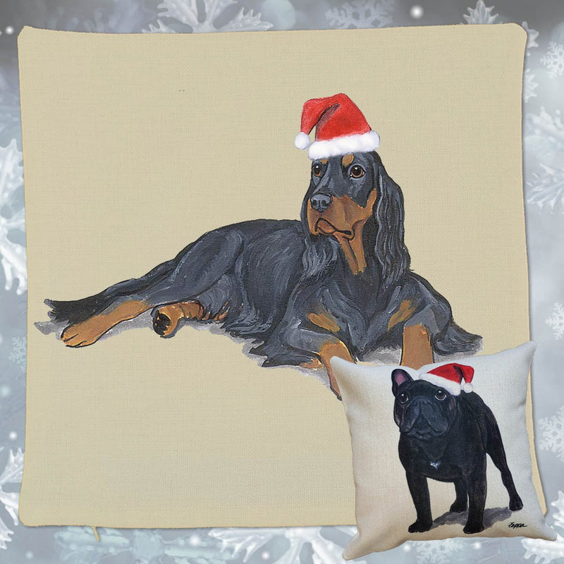 Gordon Setter Santa Pillow Cover