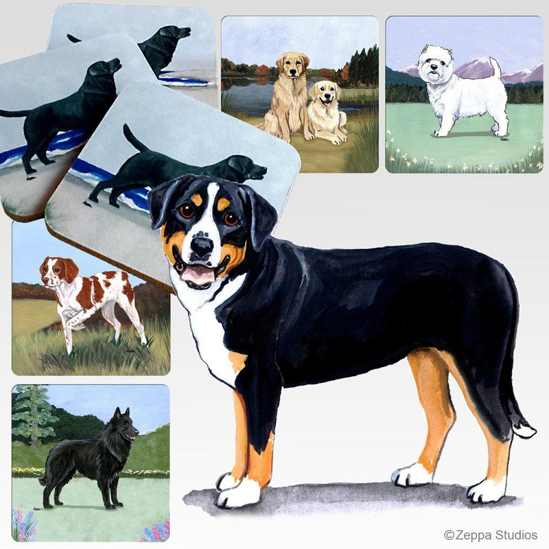 Greater Swiss Mountain Dog Scenic Square Coaster