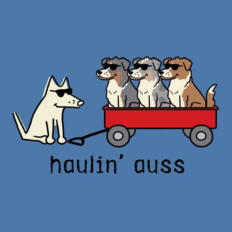 Haulin' Auss - Long-Sleeve T-Shirt Classic - Teddy the Dog T-Shirts and Gifts