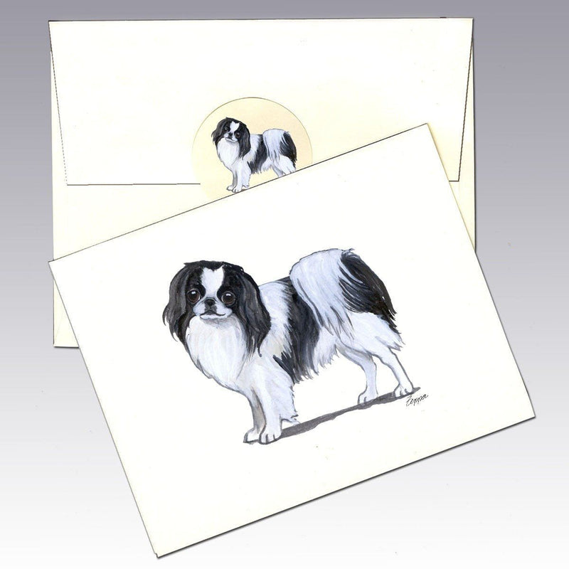 Japanese Chin, Black and White Note Cards