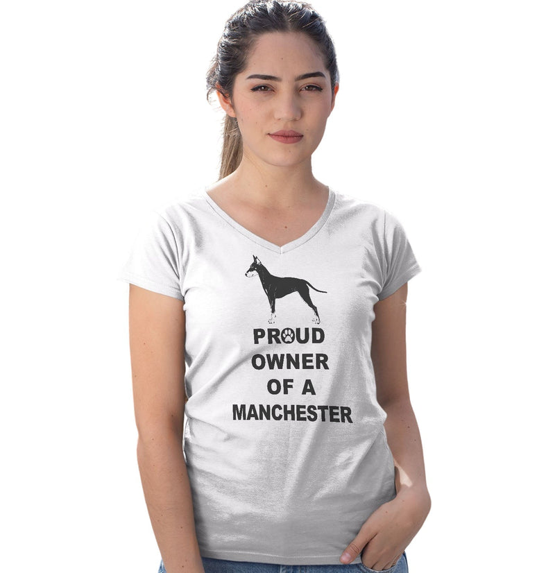 Manchester Terrier Proud Owner - Women's V-Neck T-Shirt