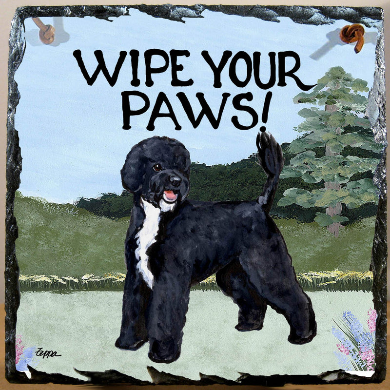 Portuguese Water Dog Slate Sign