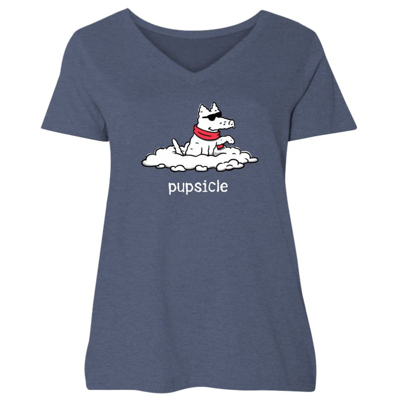 Pupsicle - Ladies Curvy V-Neck Tee