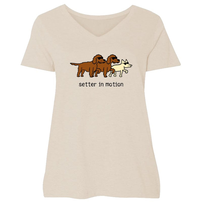 Setter in Motion - Ladies Curvy V-Neck Tee