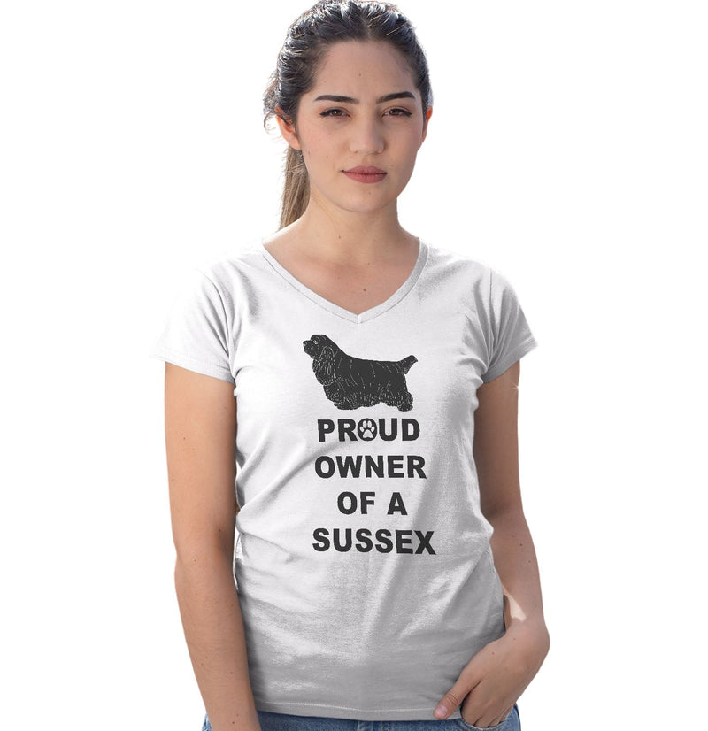 Sussex Spaniel Proud Owner - Women's V-Neck T-Shirt