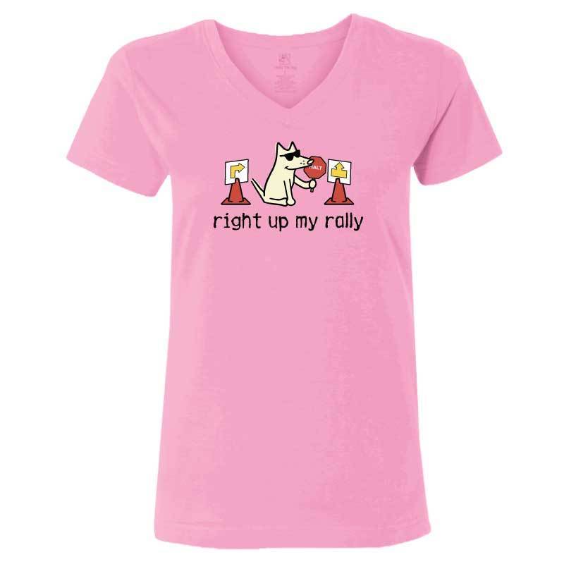 Right Up My Rally - Ladies T-Shirt V-Neck