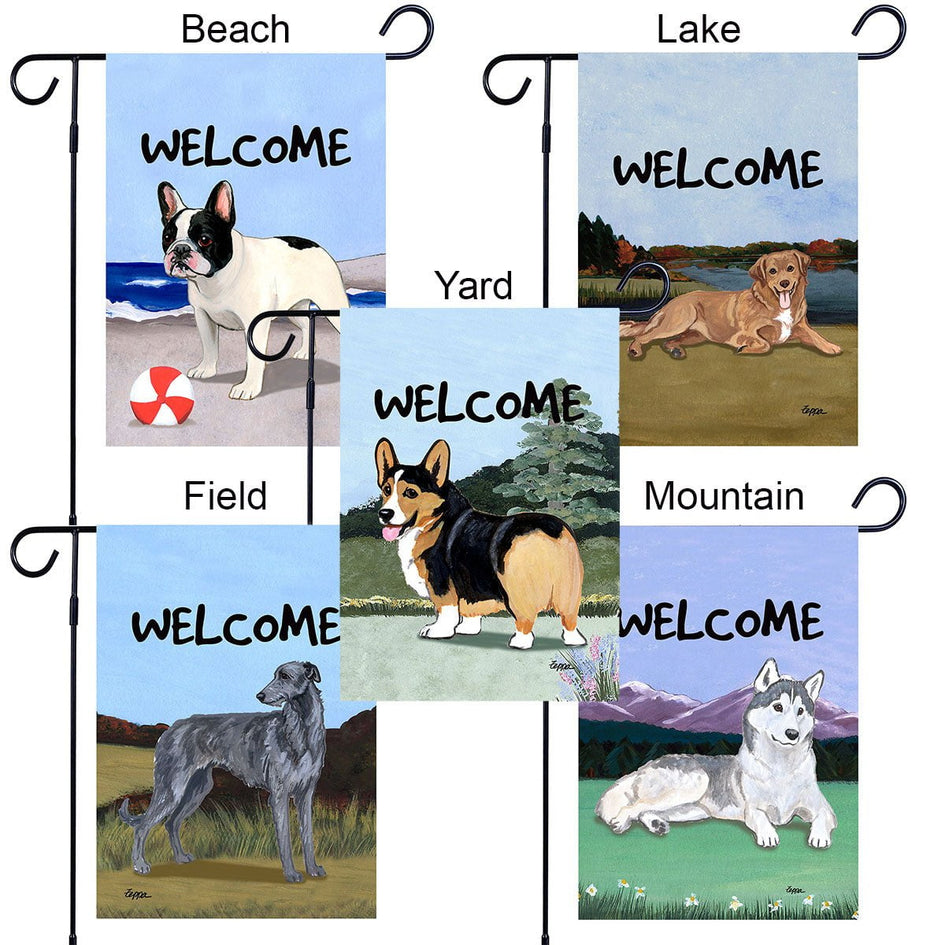 Keeshond Garden Flag