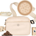 Puppington 3-in-1 Crossbody Dog Walking Bag & Treat Pouch with Slow Feeding Travel Bowl, Reflective Leash & Matching Poop Bags