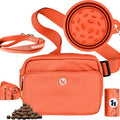 Puppington 3-in-1 Crossbody Dog Walking Bag & Treat Pouch with Slow Feeding Travel Bowl, Reflective Leash & Matching Poop Bags