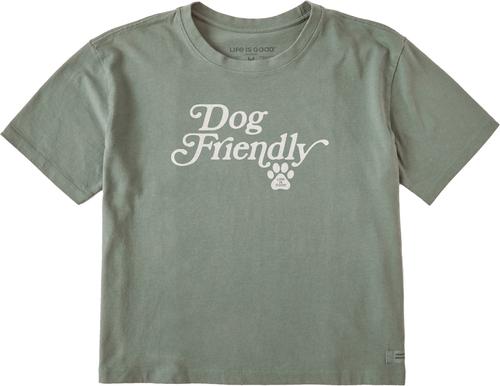 LIFE IS GOOD Women's Dog Friendly Short Sleeve Crusher Boxy Tee