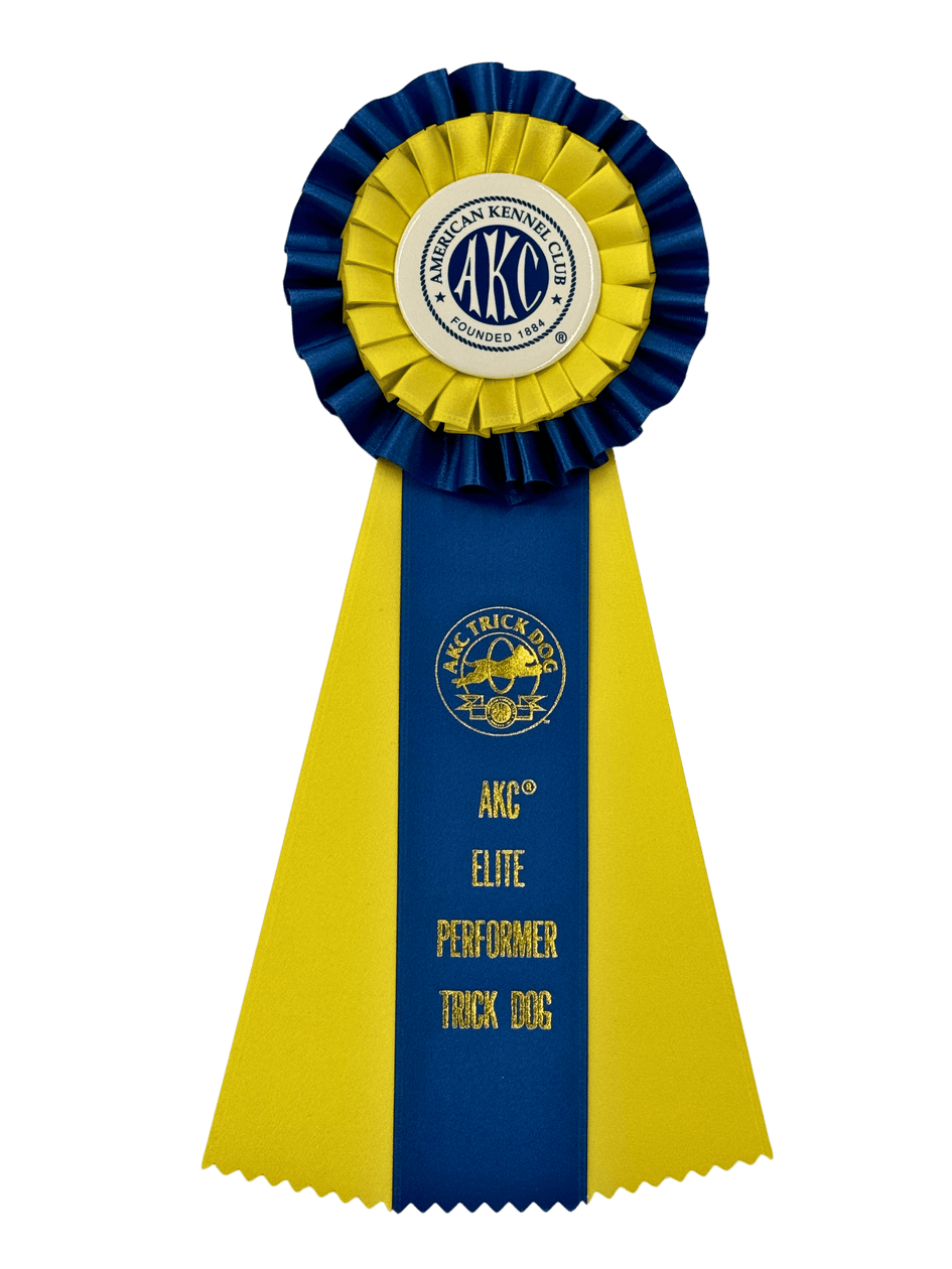 AKC Trick Dog Performer and Elite Performer Rosette