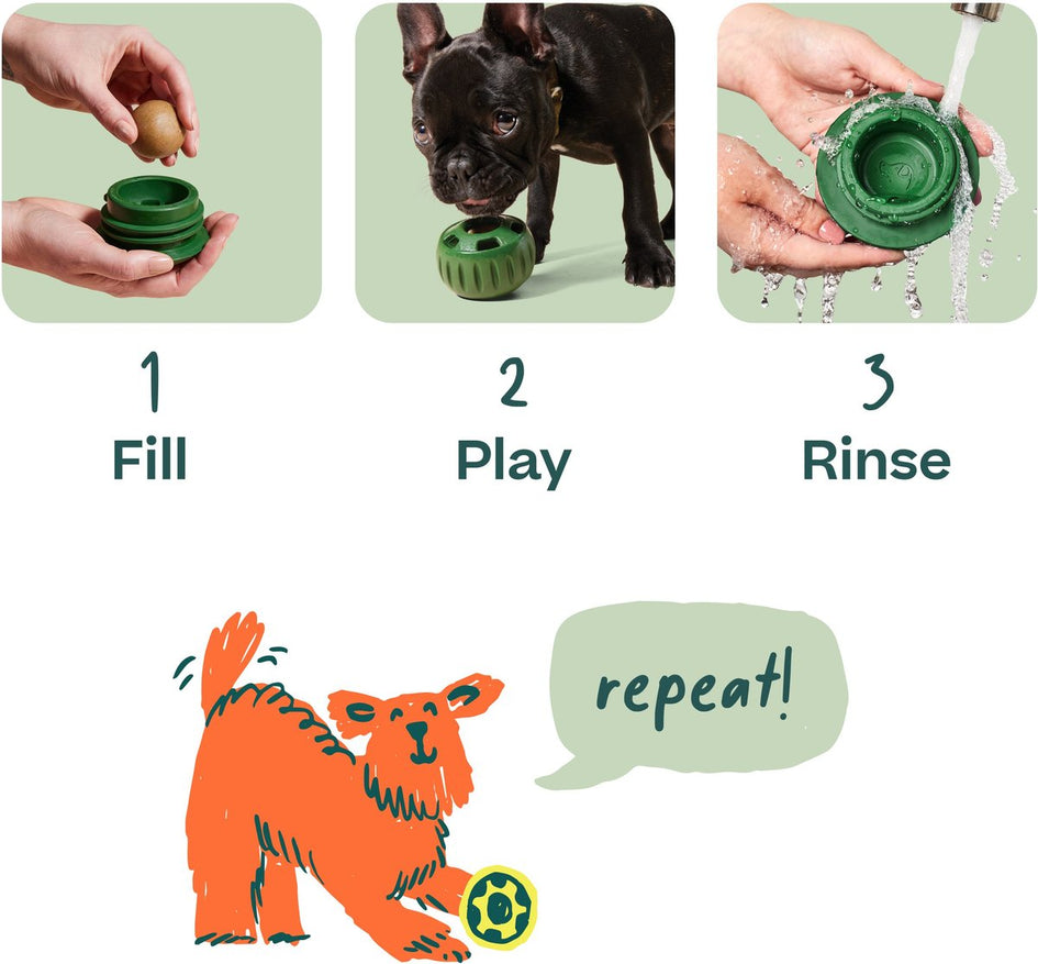 Woof Pupsicle Long Lasting Refillable Dog Treat Dispenser Toy