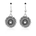 Flower and Paw Print Earrings