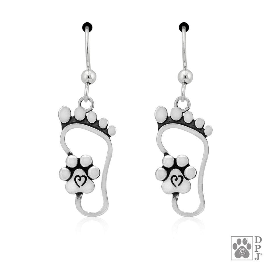 I Will Never Walk Alone Paw Print Earrings