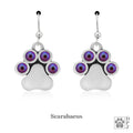 You Are My Shining Light Birthstone Paw Print Earrings