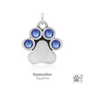 You Are My Shining Light Birthstone Paw Print Earrings