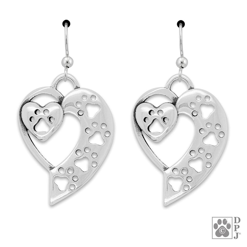 Sterling Silver We All Love Paws Earrings