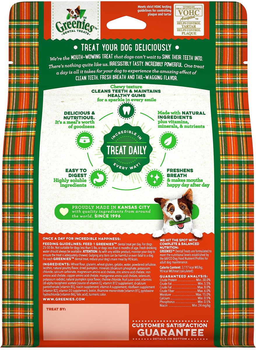 Greenies Pumpkin Spice Flavor Dental Dog Treats, Regular, 12 count