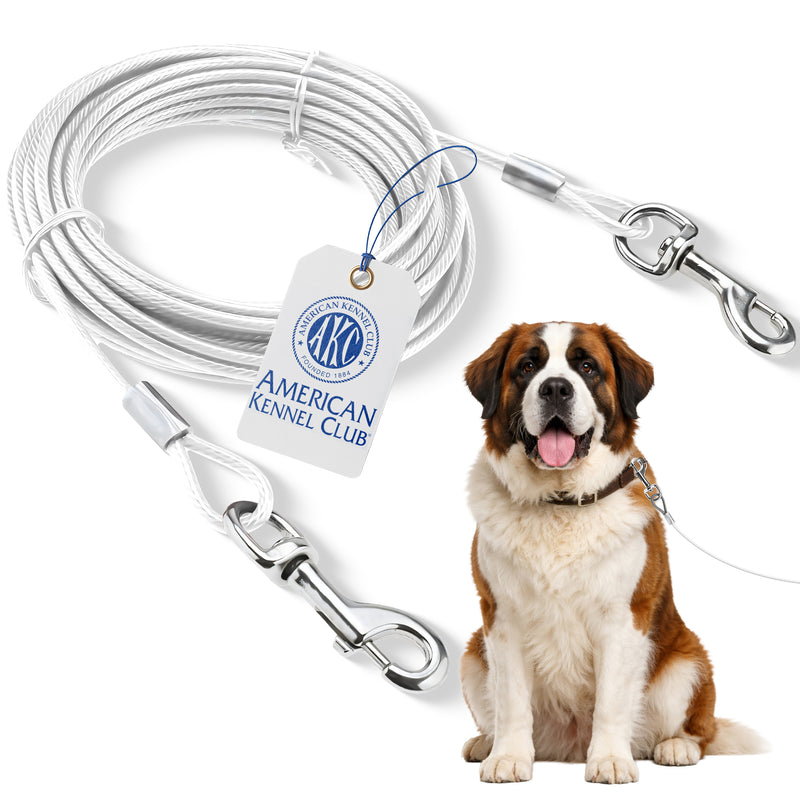 American Kennel Club AKC Heavy Duty Steel Tie-Out Cable for Dogs