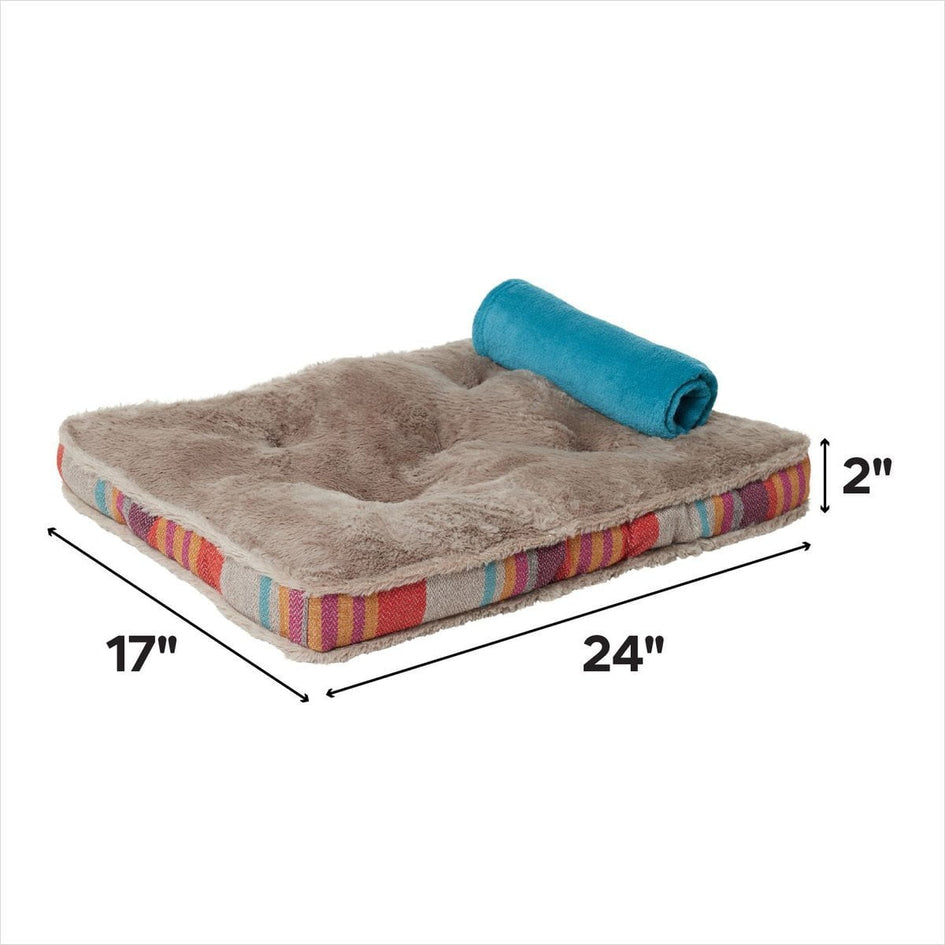 American Kennel Club AKC Blanket & Burlap Stripes Pillow Dog Bed